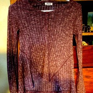 A burgundy knit long sleeve